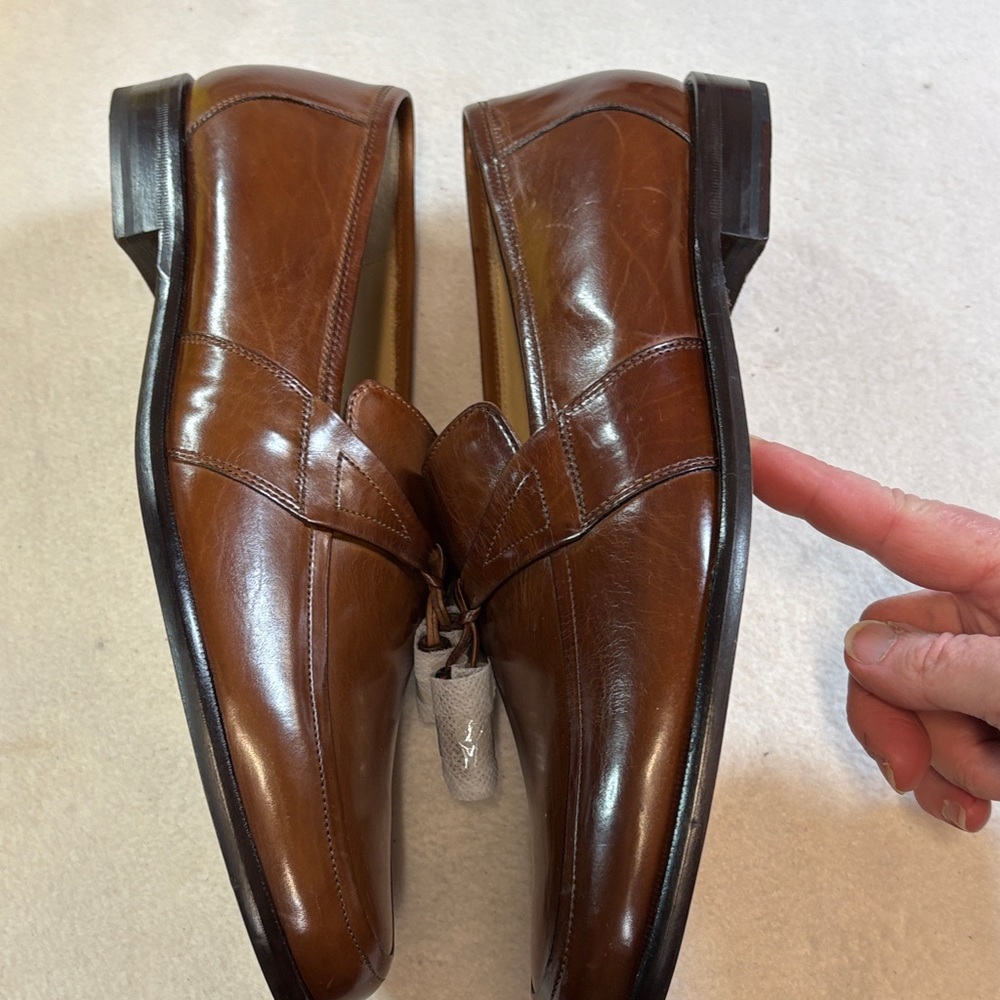 Johnston & Murphy Chestnut Leather Slip-Ons - Picture 4 of 9